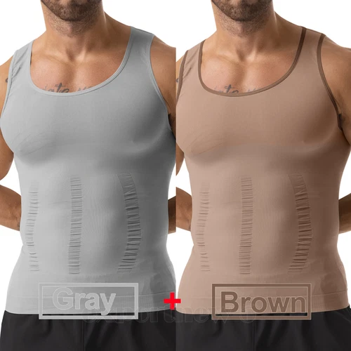 Herren Body Shaper Schlankmacher Shirt Kompression Weste Slim Shapewear Tank Top Girgle - Bild 42 von 46