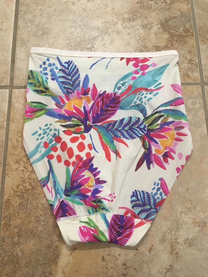 Новые трусики SOMA VANISHING EDGE HI-LEG из микрофибры цвета слоновой кости пышные тропики цветочный узор S - Изображение 2 из 2
