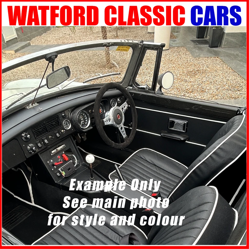 MG Midget 1966-1969 - Fundas de asiento negras/blancas.  Foto 4 de 4