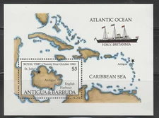 Antiqua Souvenir Stamp Sheet 1985 SC# 889 ' State Visit of Queen Elizabeth II '