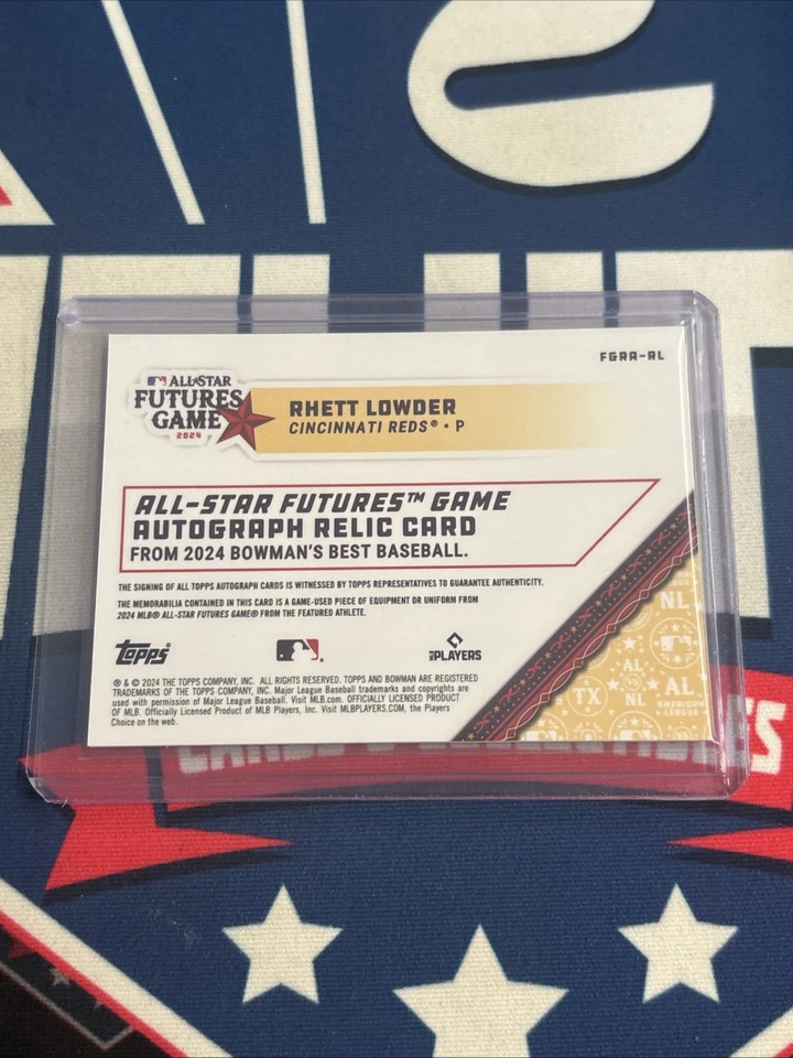 Rhett Lowder 2024 Bowman's Best All-Star Futures Game Relic Auto /213 FGRA-RL - Image 2 of 2
