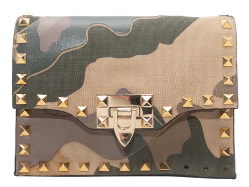Olive & Multicolor Valentino Camo Rockstud Crossbody