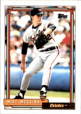 Mike Mussina 1992 Topps #242 Baltimore Orioles FREE SHIPPING AutographDen