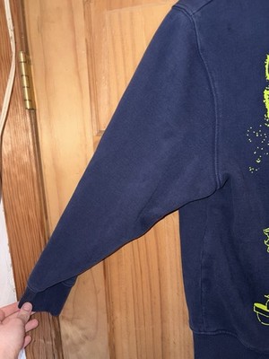 Stussy Bad Dream Graphic Crewneck Sweatshirt Navy And Green Size 