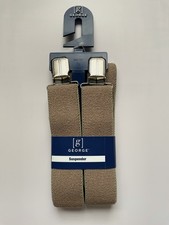 George Terry Taupe Suspenders For Men Size 1.5 In
