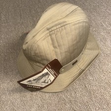 Vintage 90s Baron’s Fedora Hat Waterproof NWT 7 1/8 Beige Adjustable Made In USA