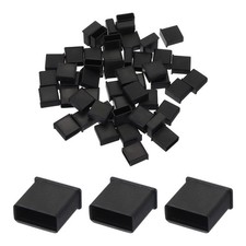 50pcs USB Male Port Plugs Covers Caps Plastic Anti Dust Protector Black