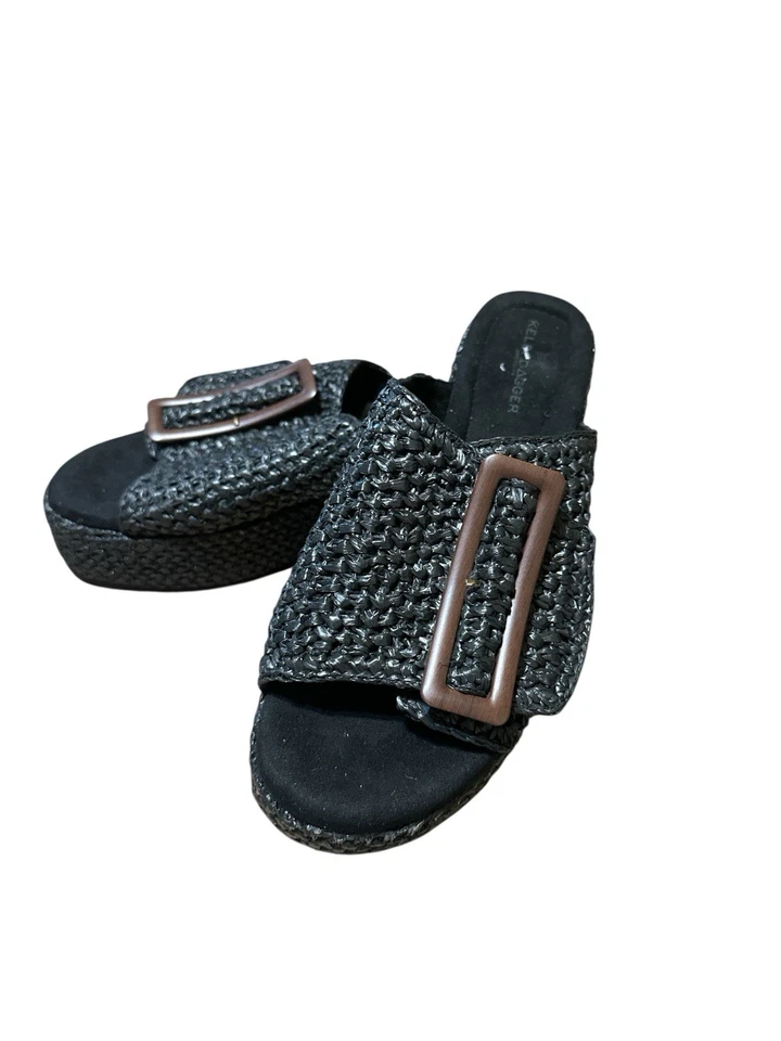 Nuevas Sandalias Kelsi Dagger Brooklyn Drift Slide Plataforma Negras 10 Anthropologie Foto 2 de 4