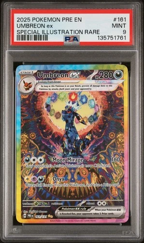 2025 POKEMON PRE EN-PRISMATIC EVOLUTIONS ILLUSTRATION RARE UMBREON EX PSA 9