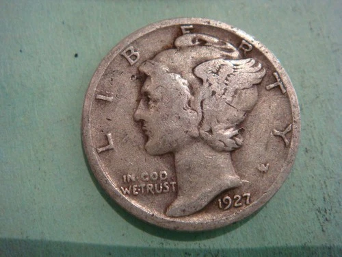 1927 P  Mercury Dime - in Good cond album filler actual coin in photo