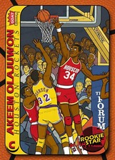 Hakeem Olajuwon 1986-87 Rookie Homer's Heroes Simpsons Custom Trading Card Akeem. rookie card picture