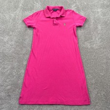 Ralph Lauren Sport Logo Mini Polo Dress Short Sleeves Women's Size S Hot Pink