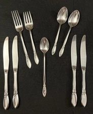 Lot Oneida Community Stainless Flatware Spring ROSE 19 Misc Pieces