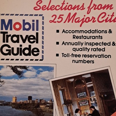 Mobil Travel Guide 25 Major Cities 1985 Rand McNally Pocket Size Advertising