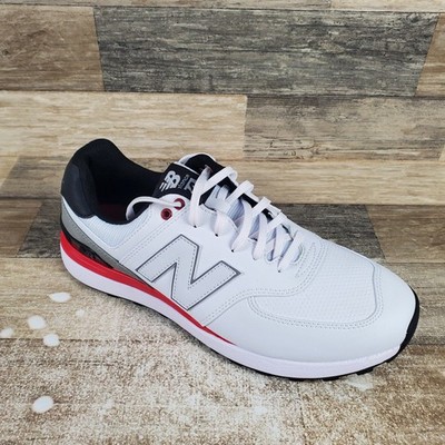 New Balance 574 Greens v2 Mens Golf Shoes Sz 9 D White Black Spikeless Cleats