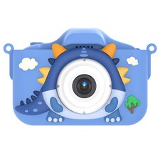 Dinosaur Kids Selfie Camera Cartoon 48MP 1080P HD Digital Camera w/ Case Card