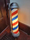 Vintage Marvy Lighted Barber Pole Milk Glass WORKS