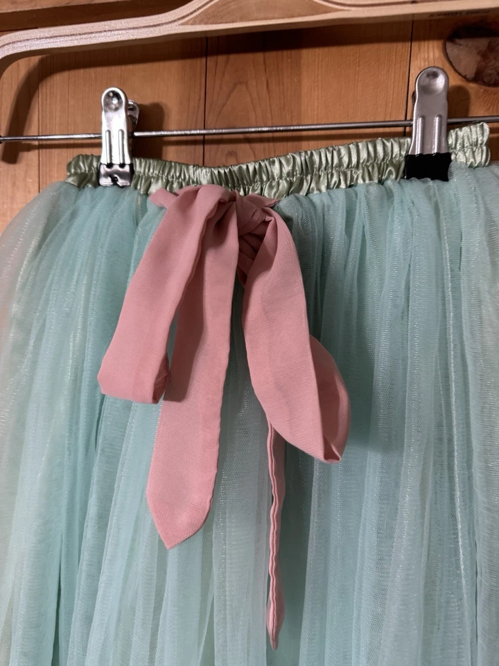 Teens/Girls Fairy God Mother Sea Foam Green TULLE TUTU SKIRT WAIST 20-24 M 7/8? - Image 2 of 4