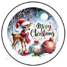 MERRY CHRISTMAS REINDEER ENVELOPE SEALS LABELS STICKERS PARTY FAVORS