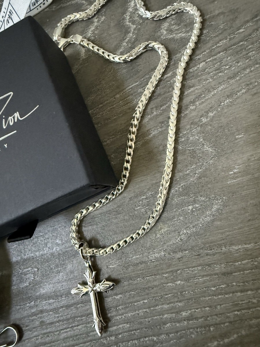 Ben Baller Urban Hip Hop Jewelry Luke Zion 4mm Franco Chain With Large  Cross Pendant From Miami