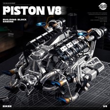 V8 V16 L6 Ohc Engine Model Building Bricks Set Working Mechanic Stem Boys Gift
