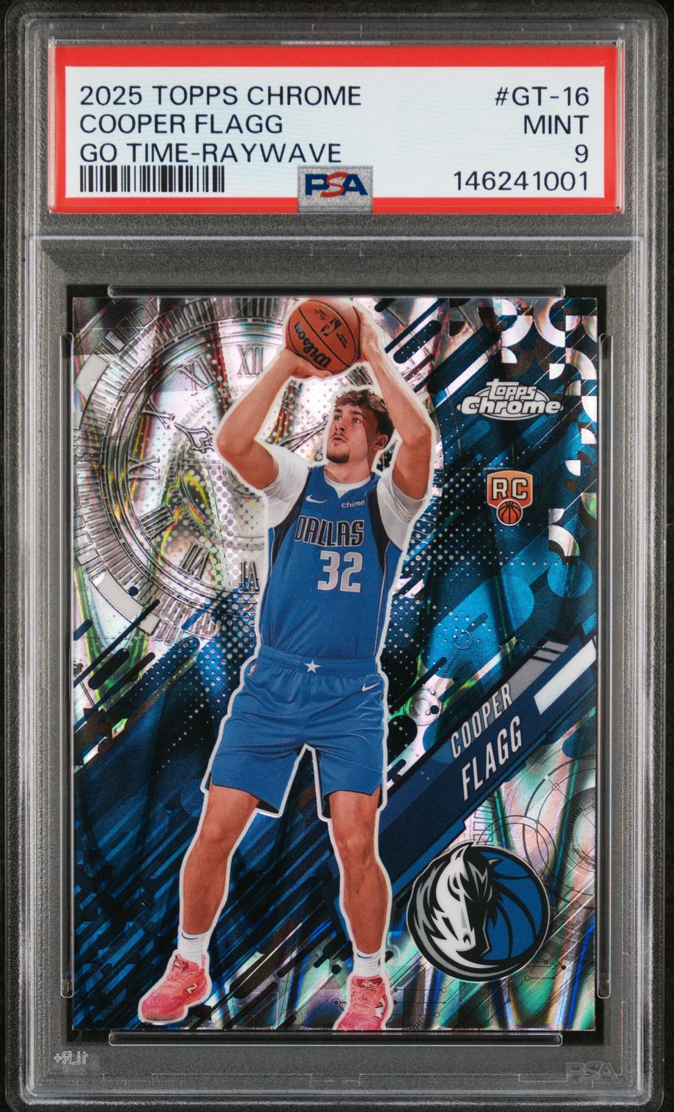 2025 TOPPS CHROME GO TIME RAYWAVE #GT-16 COOPER FLAGG PSA 9
