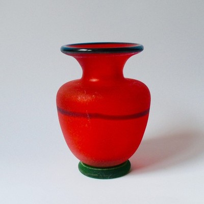 Wunderschöne Murano Glas Vase von Franco Moretti, signiert