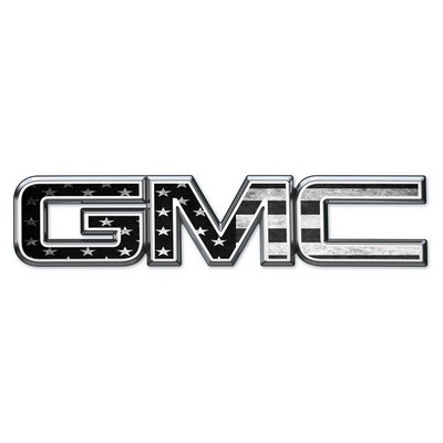 07-17 GMC Sierra Yukon B/W AMERICAN FLAG Front & Rear Emblem Overlay Kit Decal