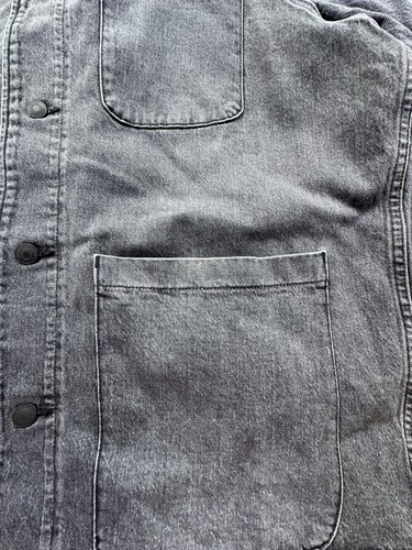 Free Assembly Jacket Mens XLarge Grey Denim Corduroy Collar Work Pockets New - Picture 13 of 15