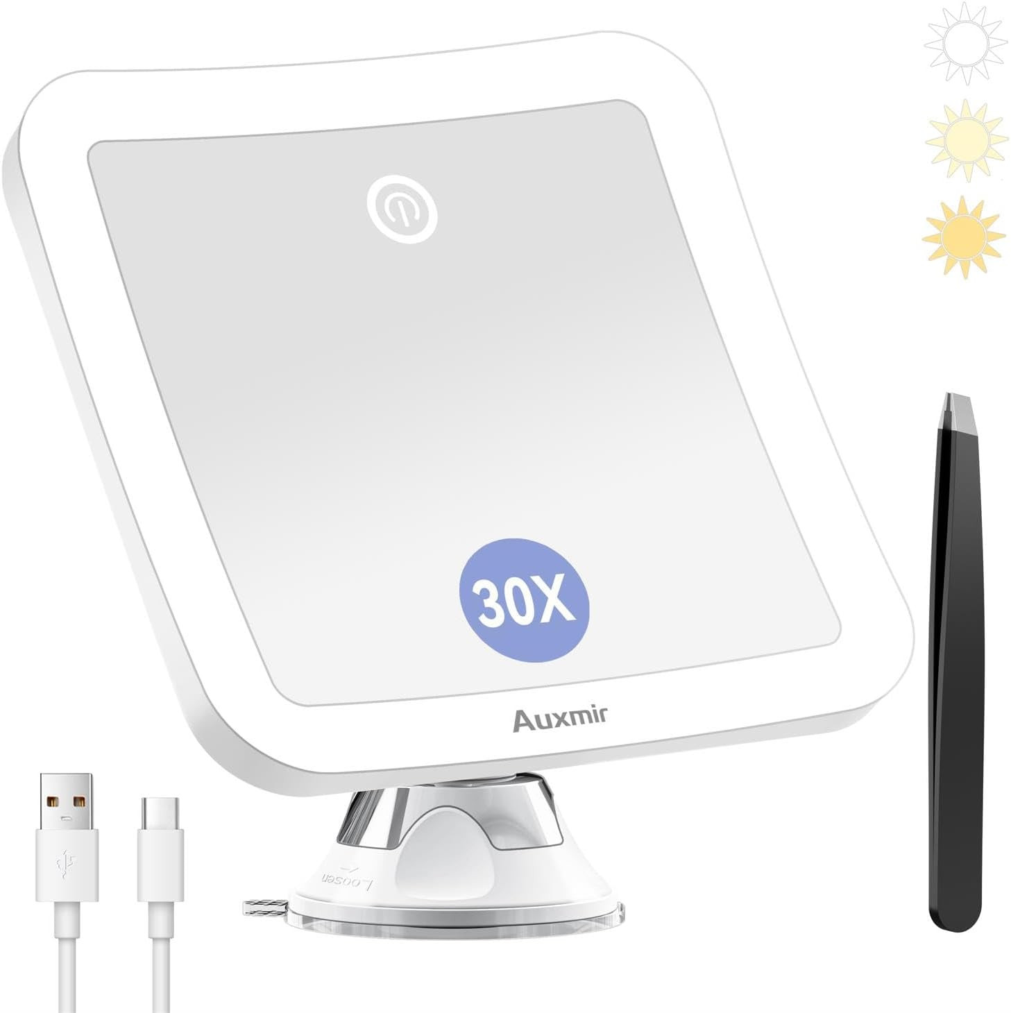 Specchio Da Viaggio LED Ricaricabile Con 76 Luci, 3 Temperature Colore, Dimmerabile 300-1500 Lux, Regalo Per Lei - 4