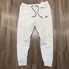 Nike Tech Fleece Joggers Birch Heather White Black Men's Size X-Large HV0959-051