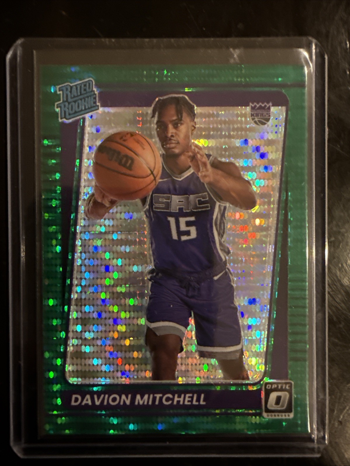 2021-22 Panini Donruss Optic Rated Rookie Davion Mitchell #155 Green Pulsar