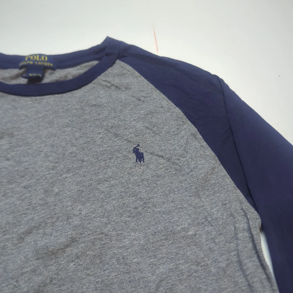 Polo Ralph Lauren Boy's Long Sleeve shirt  Xlarge 18-20 Blue Gray Crew Neck #3   - Image 3 of 4