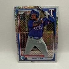 2024 Bowman Chrome Mojo Abimelec Ortiz 1st Texas Rangers MLB Baseball Card