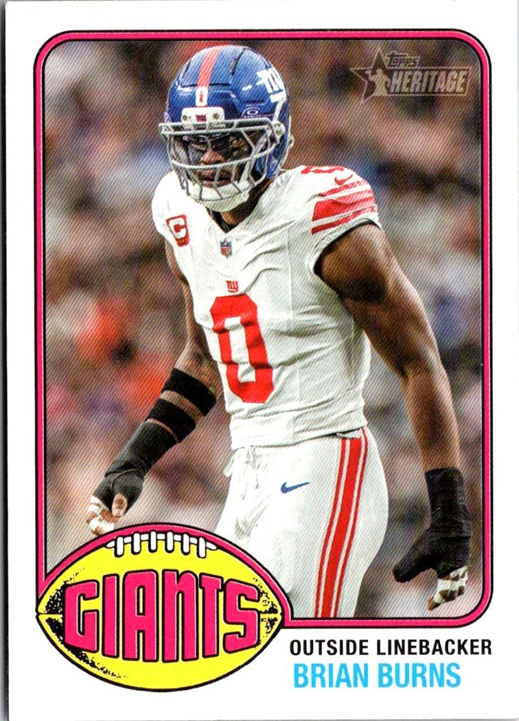 2026 TOPPS HERITAGE FOOTBALL BRIAN BURNS NEW YORK GIANTS #254