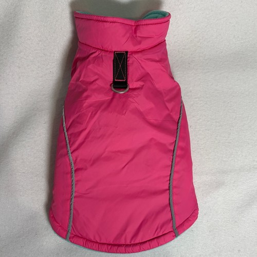 Dog Winter Coat Jacket Vest Fleece Lined Insulated Size Medium Pink Green