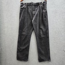 VINTAGE Wrangler Men Jeans 36X30 Black Denim 13MWZB Cowboy Cut Original 90s USA