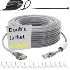 Cat6 Outdoor Ethernet Cable 100ft – HDPE Double Jacket, Waterproof, Heavy Duty,