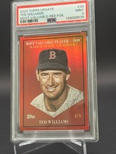 2025 Topps Update Ted Williams Red Foil 5/5 PSA 9 POP 1 🔥  Red Sox Color Match