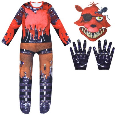 Kinder Halloween Kostüm F-Freddy Cosplay Schlafanzug Knochen Wolf Unisex