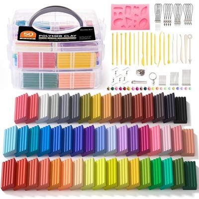 Shuttle Art Polymer Clay Kit, 50 Colors, Soft Oven 0.7OZ, 50 Colors