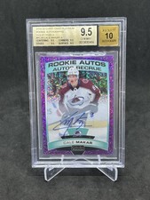 2019-20 O-Pee-Chee Platinum Cale Makar Rookie Violet Pixels Auto BGS TRUE 9.5
