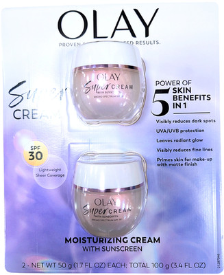 Olay Super Cream with Sunscreen SPF 30 2 x 1.7 Oz EXP 04/27