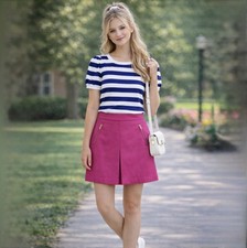   NWOT Kate Spade Girls Preppy Pink Skirt Zip Pockets Pleated Front Sz 14  