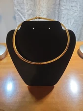 Gold Tone Collar Choker Style Necklace