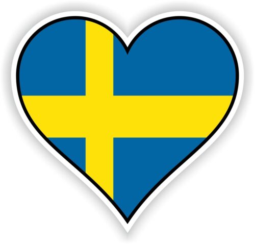 SWEDEN HEART vinyl STICKER bumper decal LOVE FLAG MOTO LAPTOP TABLET - Picture 1 of 1