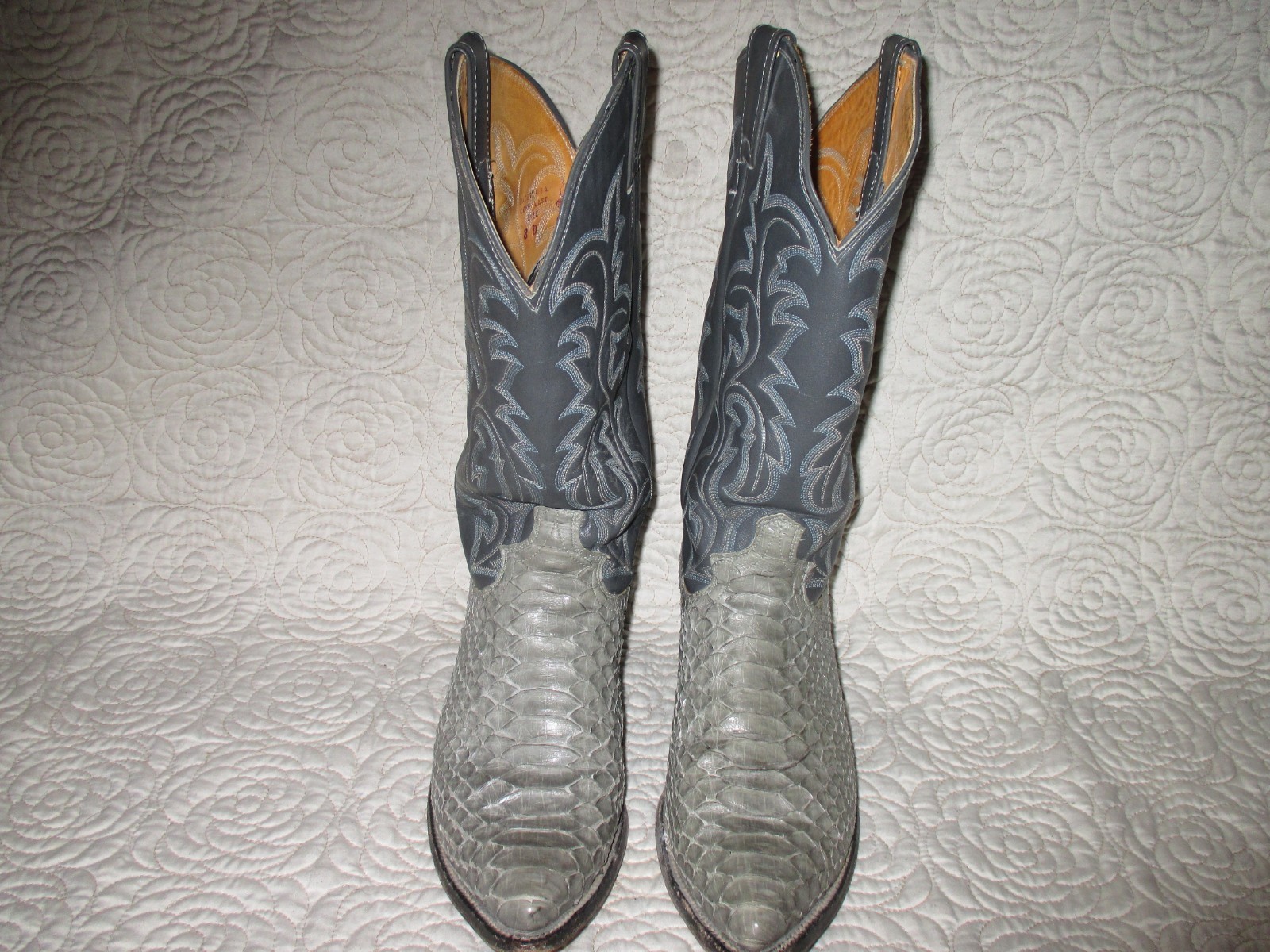 Justin  Style 5312 Gray Python Snakeskin Cowboy W… - image 2