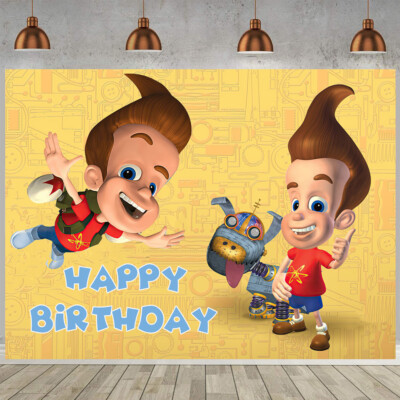 The Adventures of Jimmy Neutron Partyzubehör Banner Hintergrund Vinyl 5x3FT