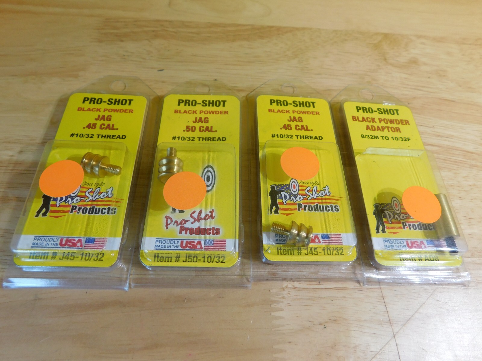 4 Four NOS Pro-Shot .45 Cal. & .50 Cal Jags, Adaptor, 10/32 Thread, 12/80