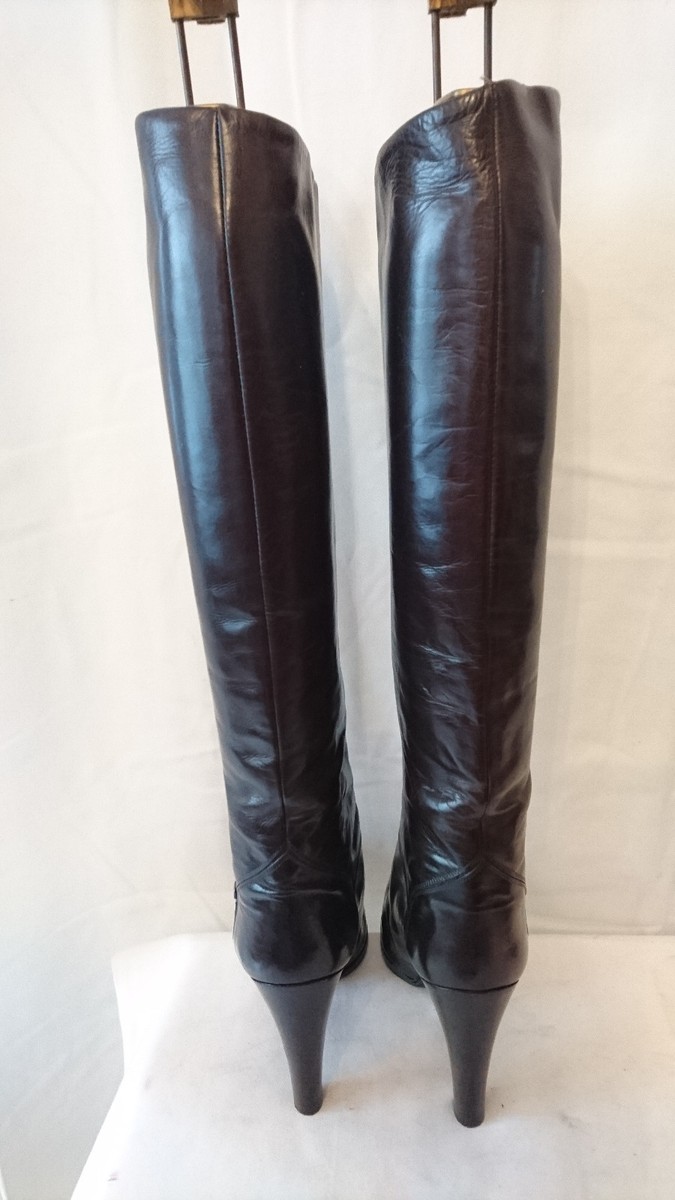 Bottines Vintage Bargif Italie 1982 Noires - Taille 36.5, Cuir, Talon Haut